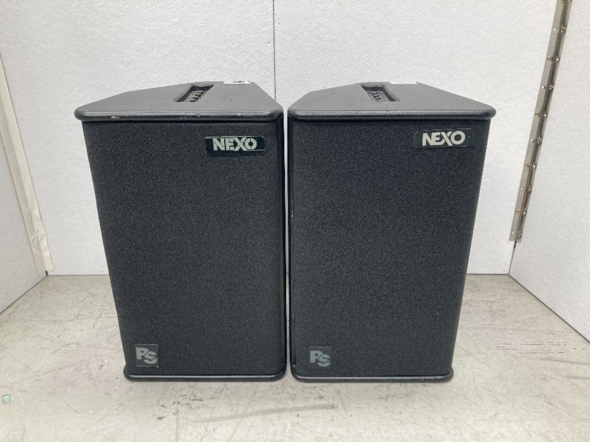 (2) Nexo PS10 Loudspeakers, Foam Front & Heavy Duty Mobile Flight Case