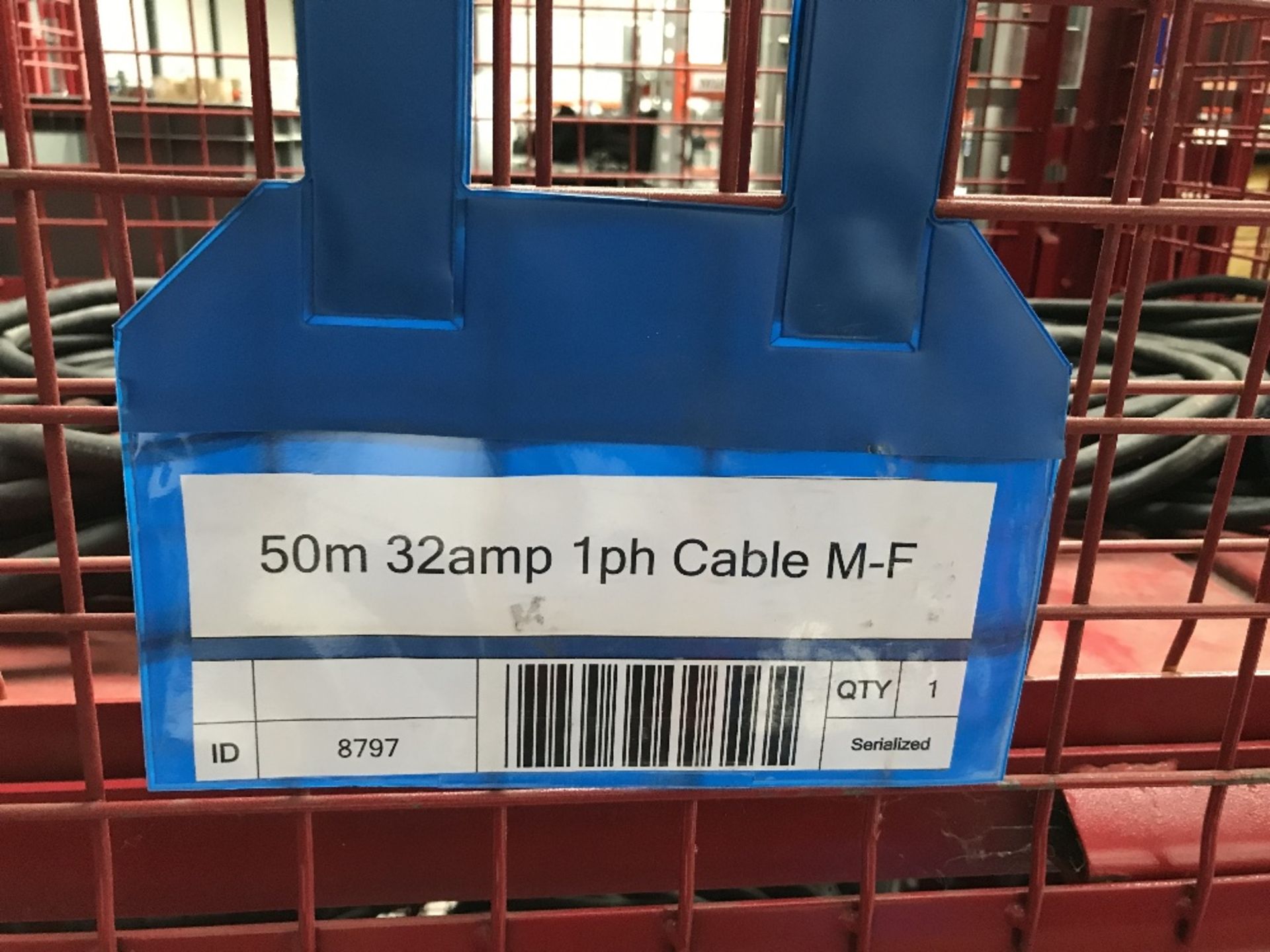 50m 32amp 1ph Cable M-F with Steel Fabricated Stillage - Image 2 of 2