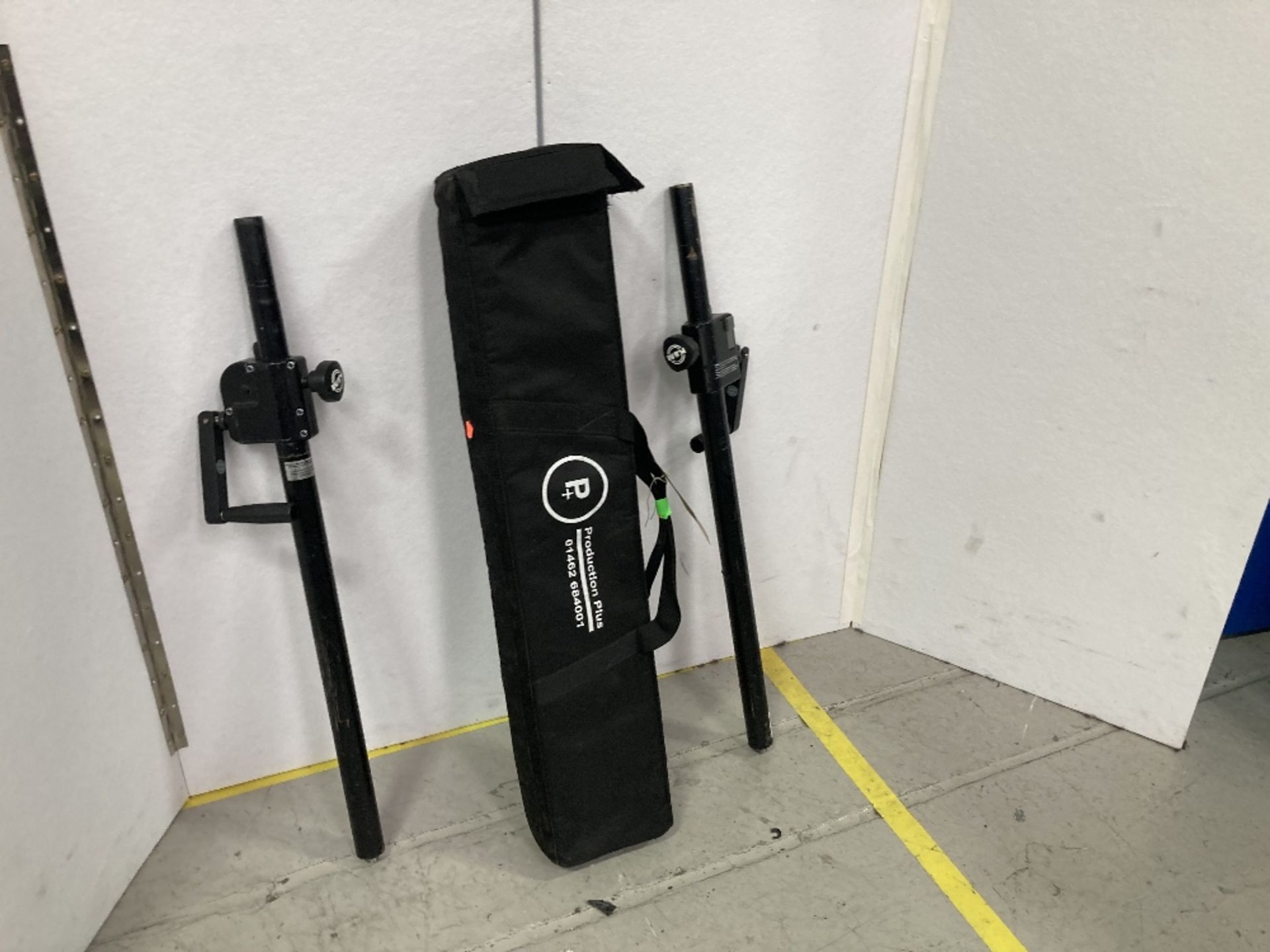 (2) Unbranded Black Wind-Up/Ratchet Speaker Stands & Padded Bag - Image 2 of 3