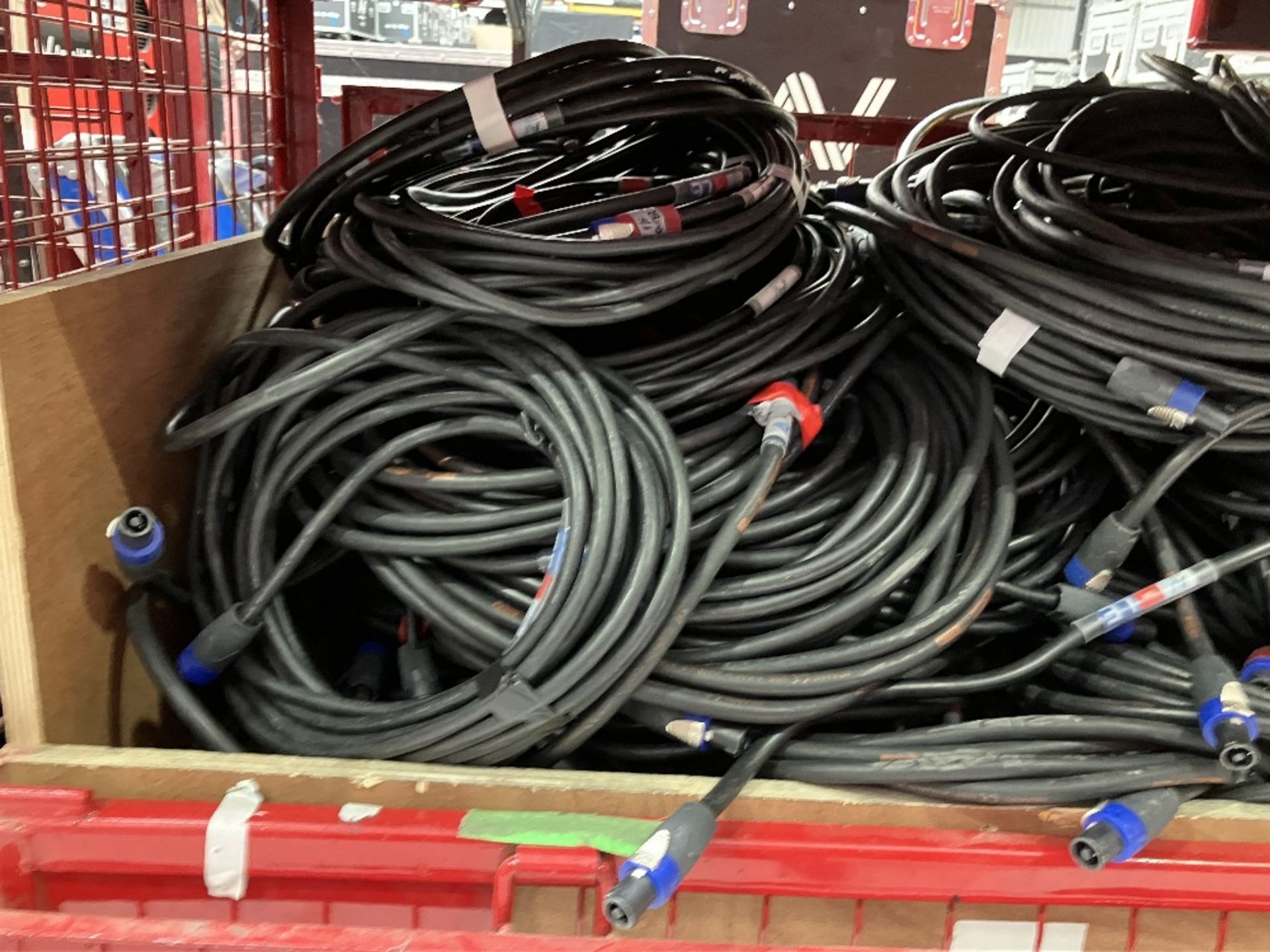 Large Quantity of 10m NL4-4 Core Speaker Cable with Steel Fabricated Stillage - Image 3 of 5