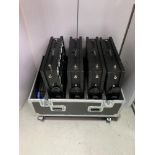 (4) Showtec Matrix Blinder Lights with Heavy Duty Mobile Flight Case