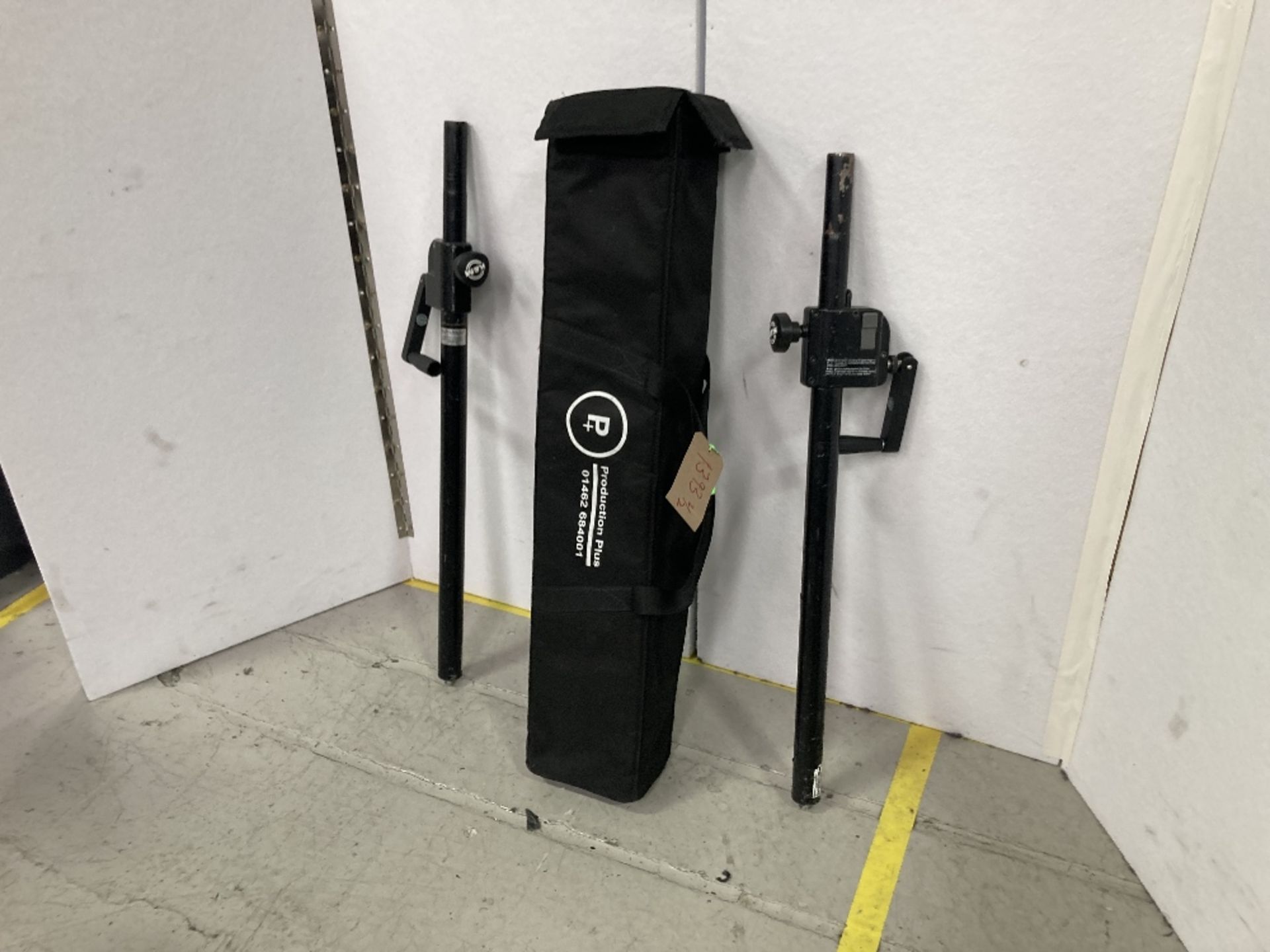 (2) Unbranded Black Wind-Up/Ratchet Speaker Stands & Padded Bag - Image 3 of 3