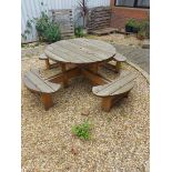 Wooden 8-Seater Picnic Bench