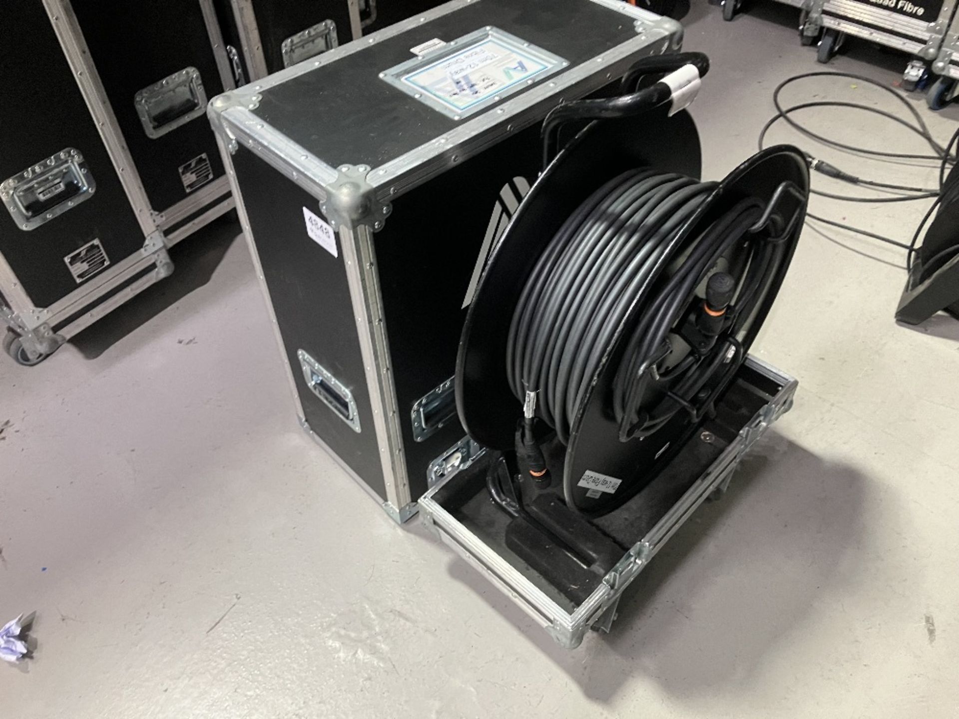 70m 12-way Fibre Cable Reel With Heavy Duty Mobile Flight Case - Image 3 of 7