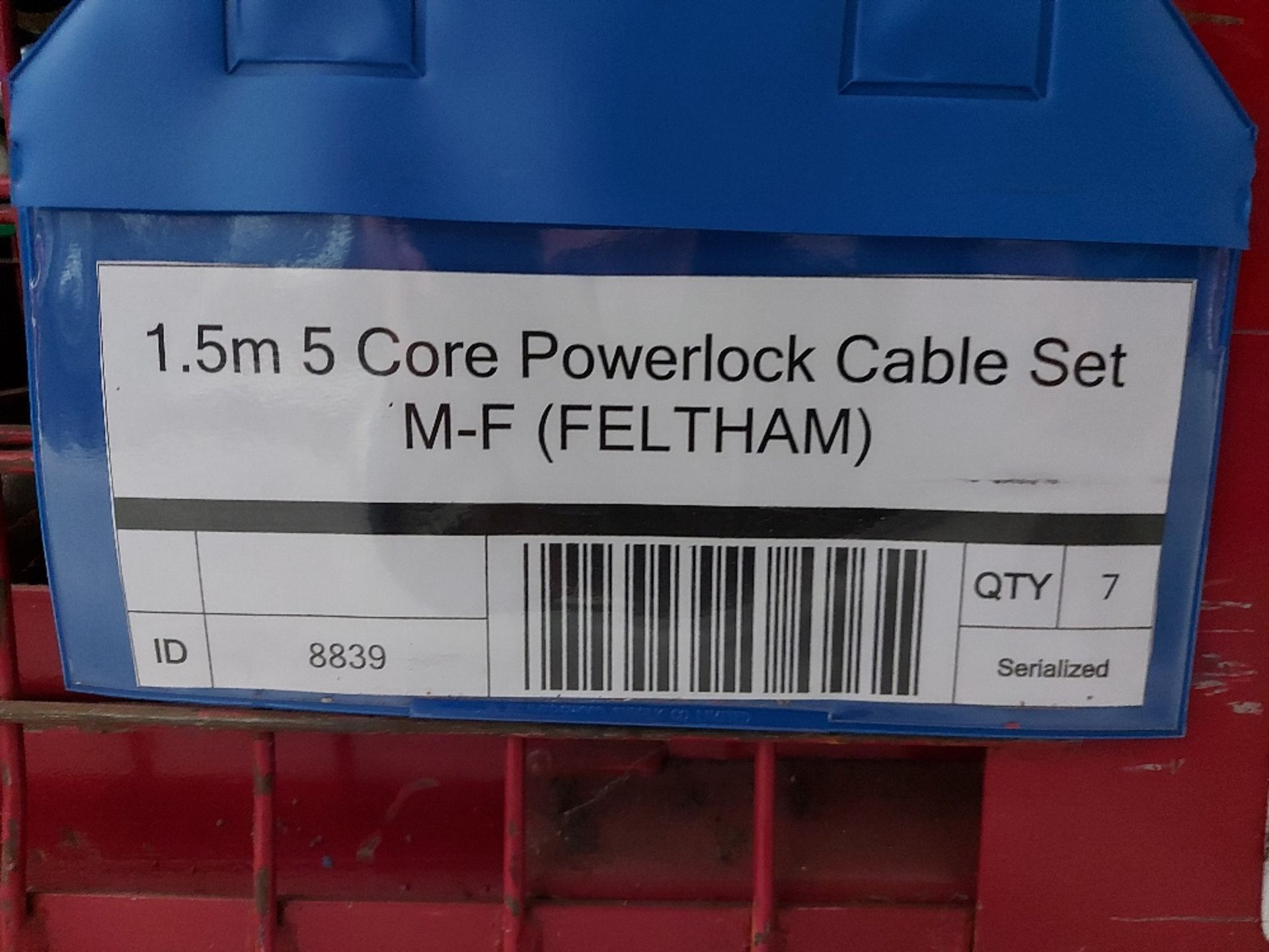 Large Quantity of 1.5m 5 Core Powerlock Cable Set M-F with Steel Fabricated Stillage - Image 4 of 4