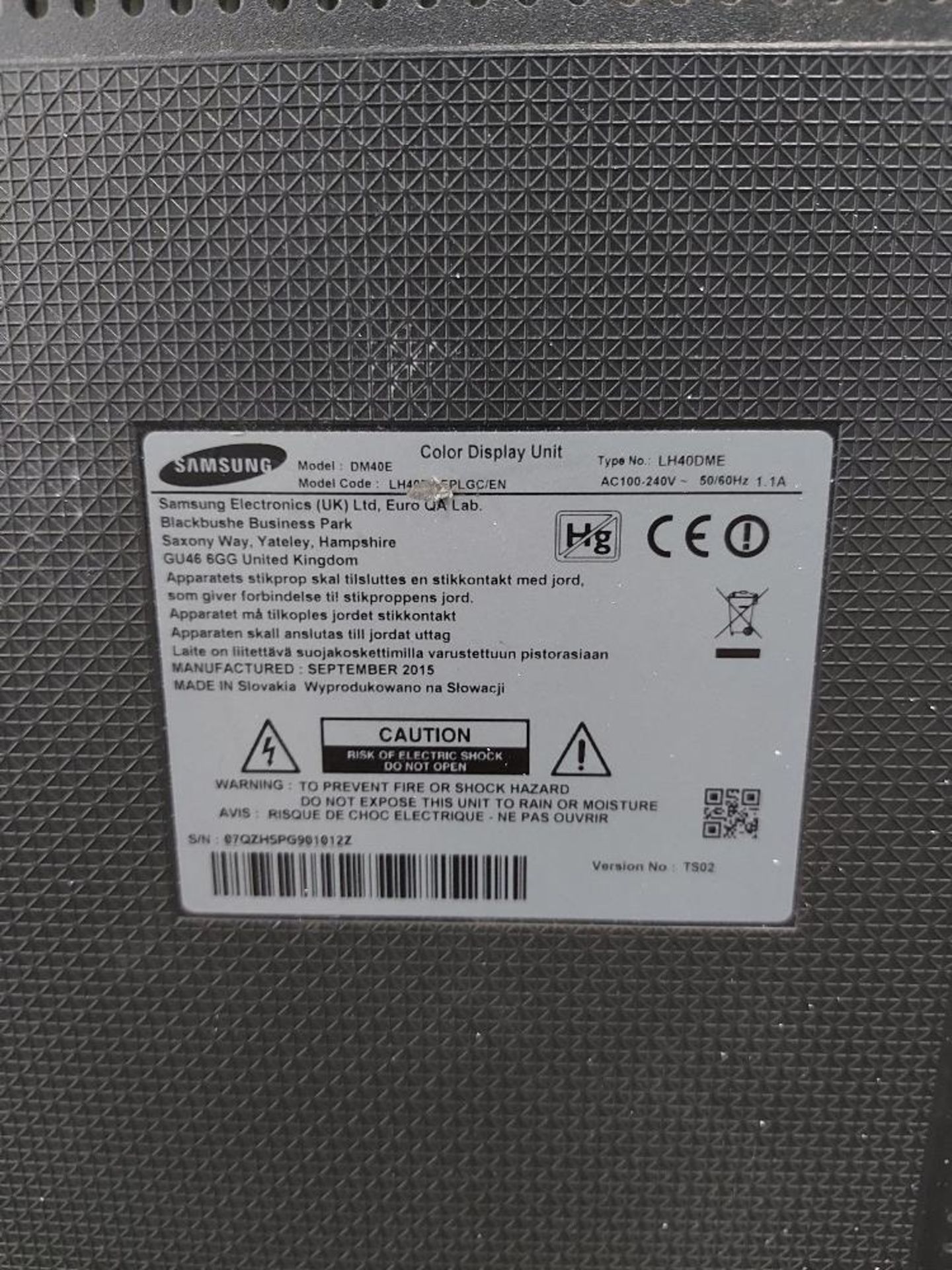 Samsung DM40E 40'' Display - Image 3 of 3