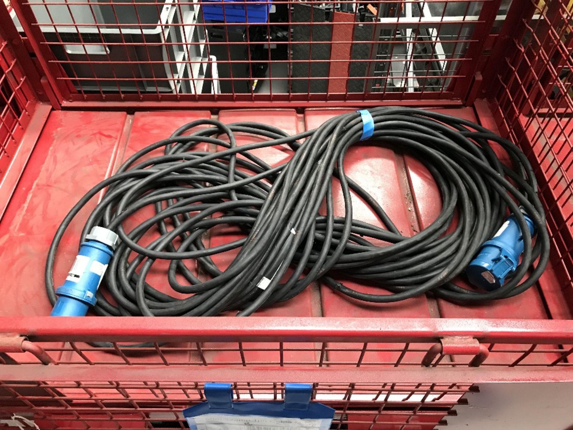 50m 32amp 1ph Cable M-F with Steel Fabricated Stillage