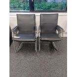 (8) Steel Framed and Vinyl Counter leaver Office Chairs