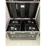 (4) Showtec Expression 33000 Zoom RGBW LED Moving Lights with Heavy Duty Mobile Flight Case