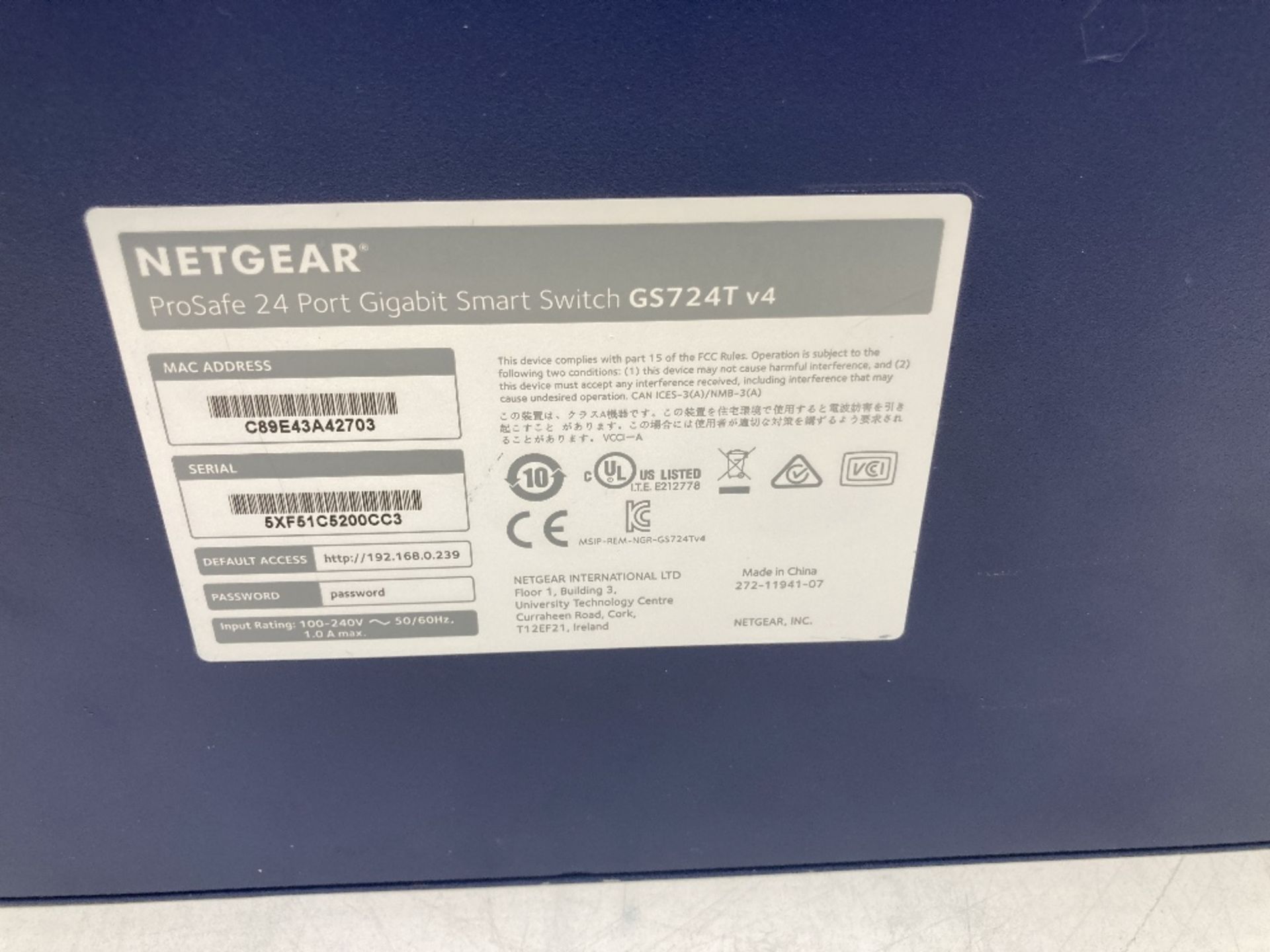 Netgear Prosafe 24-Port 10/100/1000 Mbps Smart Switch - Image 5 of 5