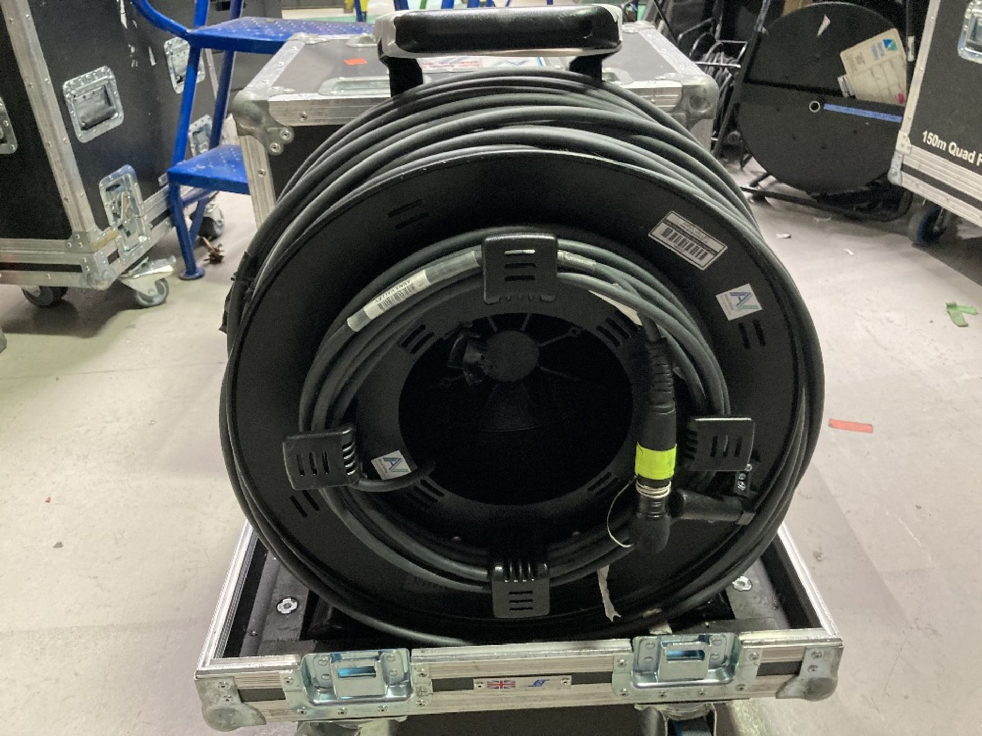 150m Quad Fibre Cable Reel With Heavy Duty Mobile Flight case - Image 2 of 8