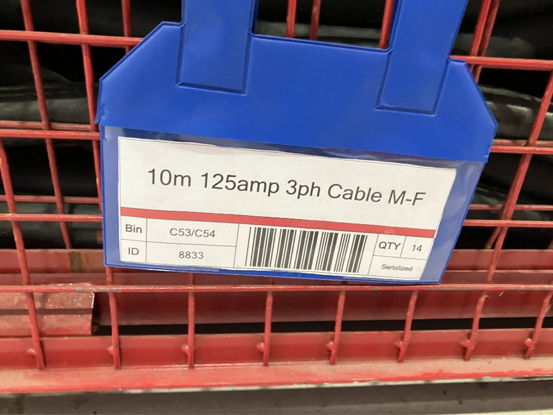 Large Quantity of 10M 125amp 3ph Cable M-F with Steel Fabricated Stillage - Image 5 of 5