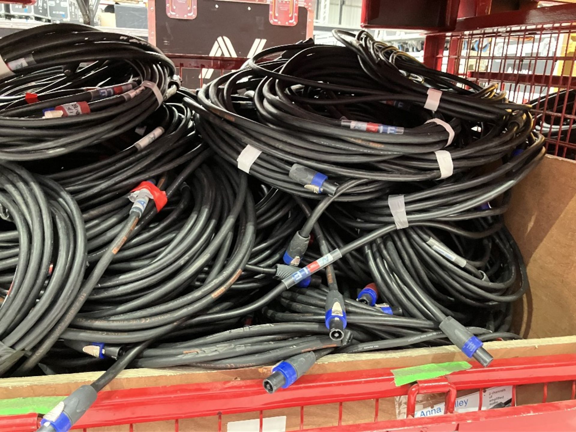 Large Quantity of 10m NL4-4 Core Speaker Cable with Steel Fabricated Stillage - Image 4 of 5