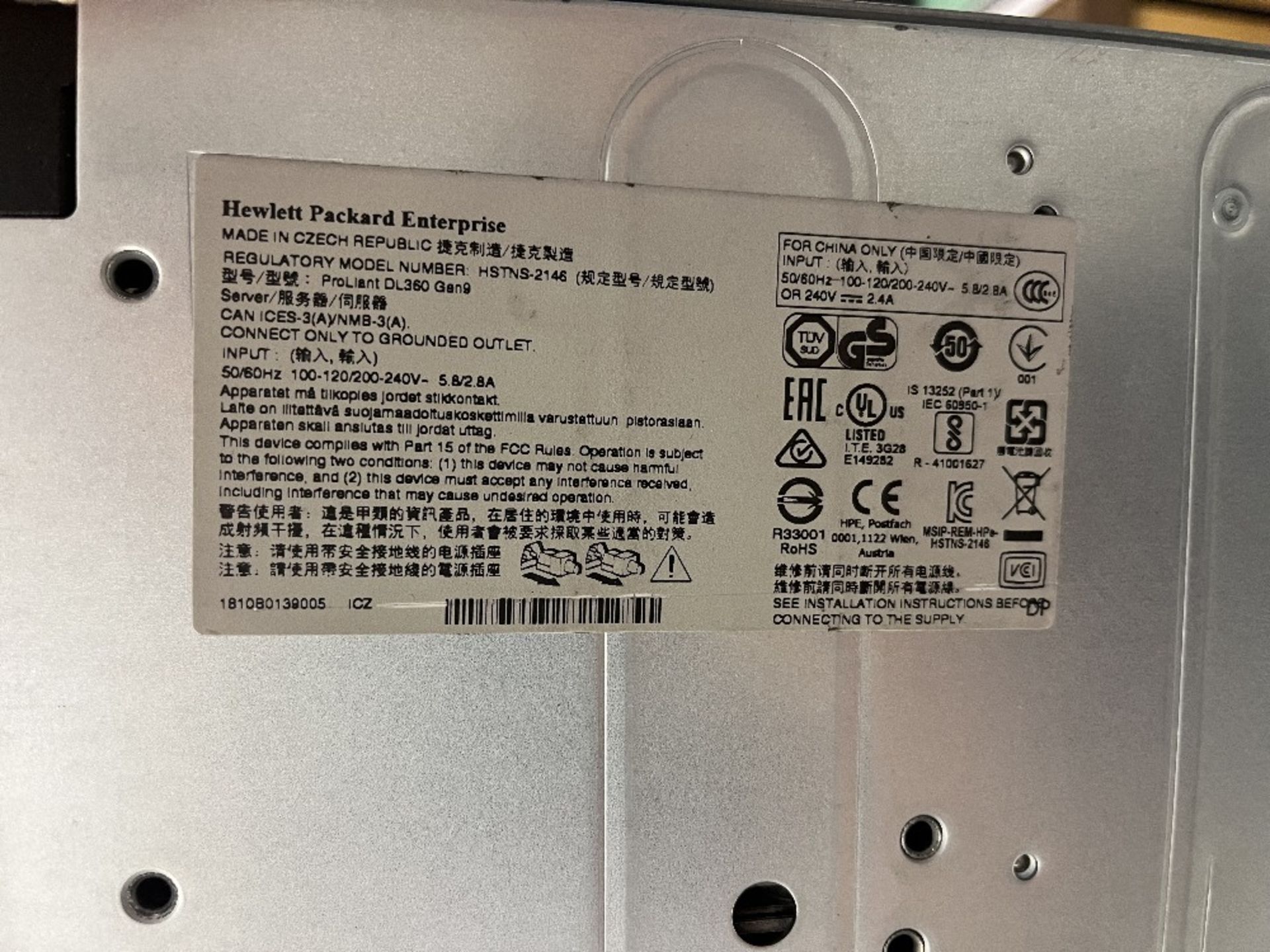 HP Proliant DL360 Gen 9 Rack Server - Image 4 of 4