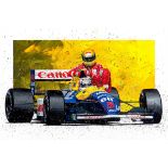 Taxi For Senna Limited Edition Print Signed By Nigel Mansell