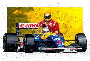 Taxi For Senna Limited Edition Print Signed By Nigel Mansell