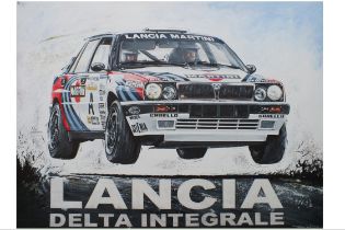 Martini-Liveried Integrale In Flight by Tony Upson Original Acrylic on Canvas