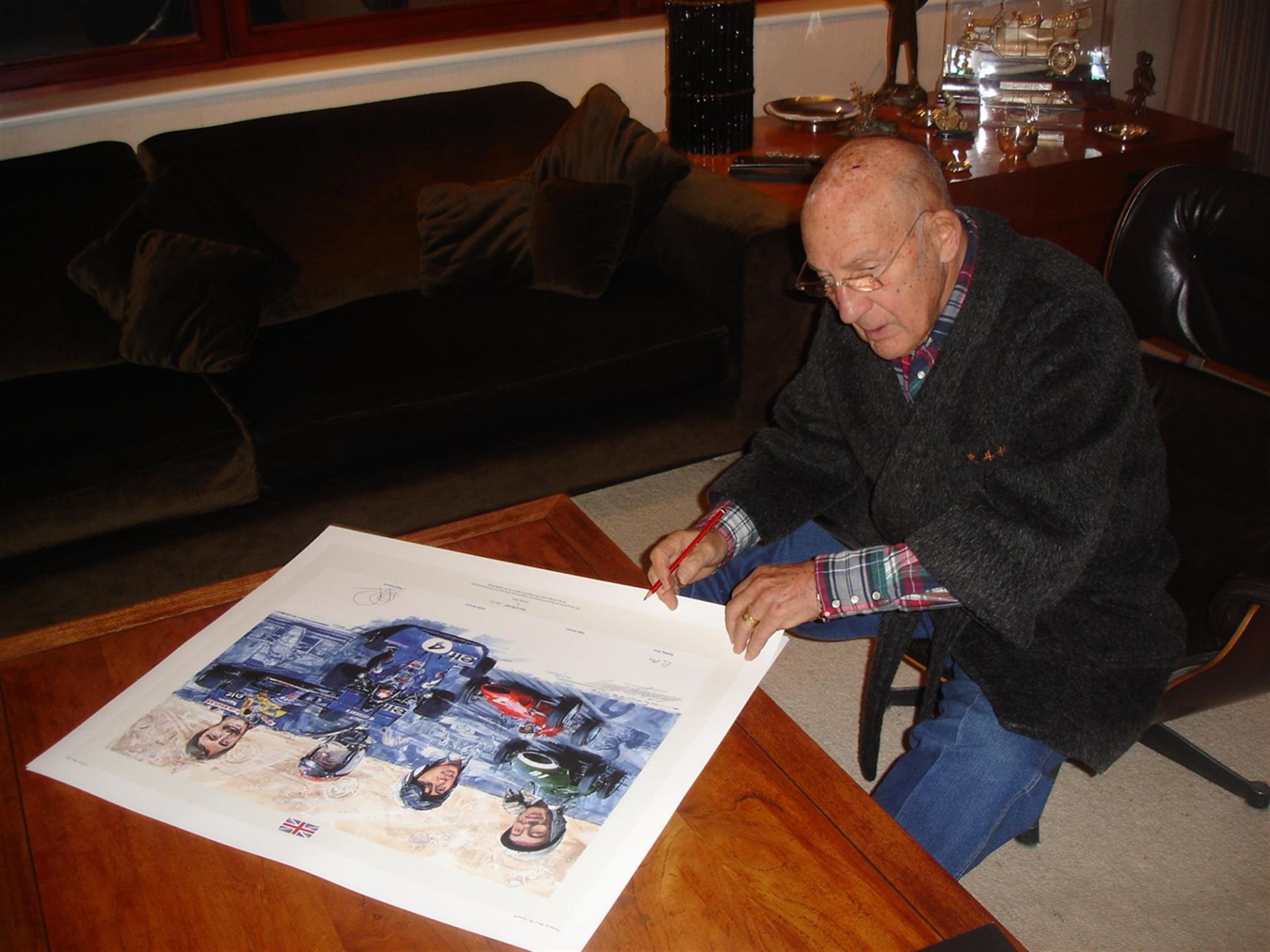 Best of British Original Artwork Signed by Moss, Mansell, Stewart and Surtees by Nicholas Watts - Image 3 of 5