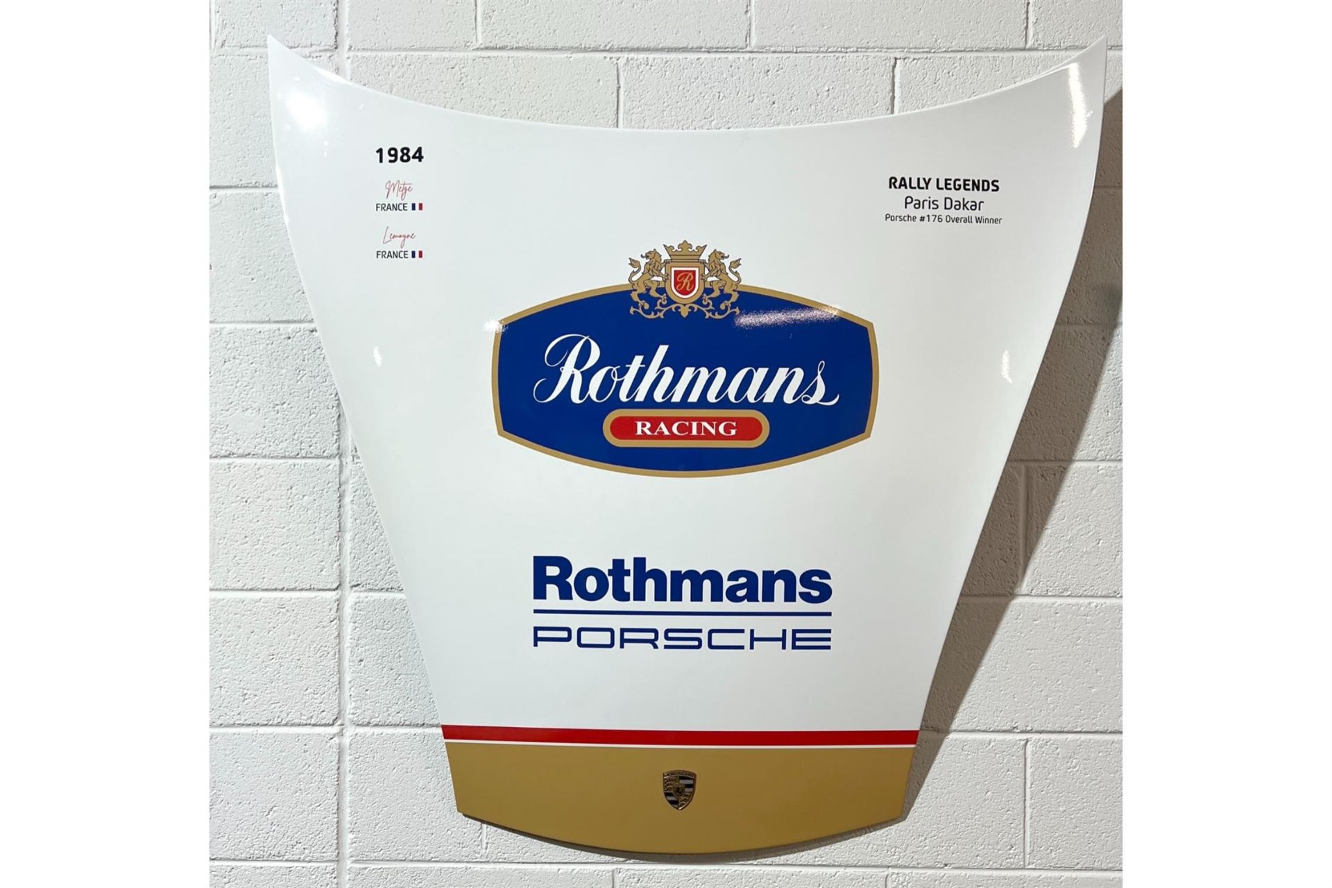 Rothmans Porsche-Liveried Original 911 Bonnet Backlit Wall Display