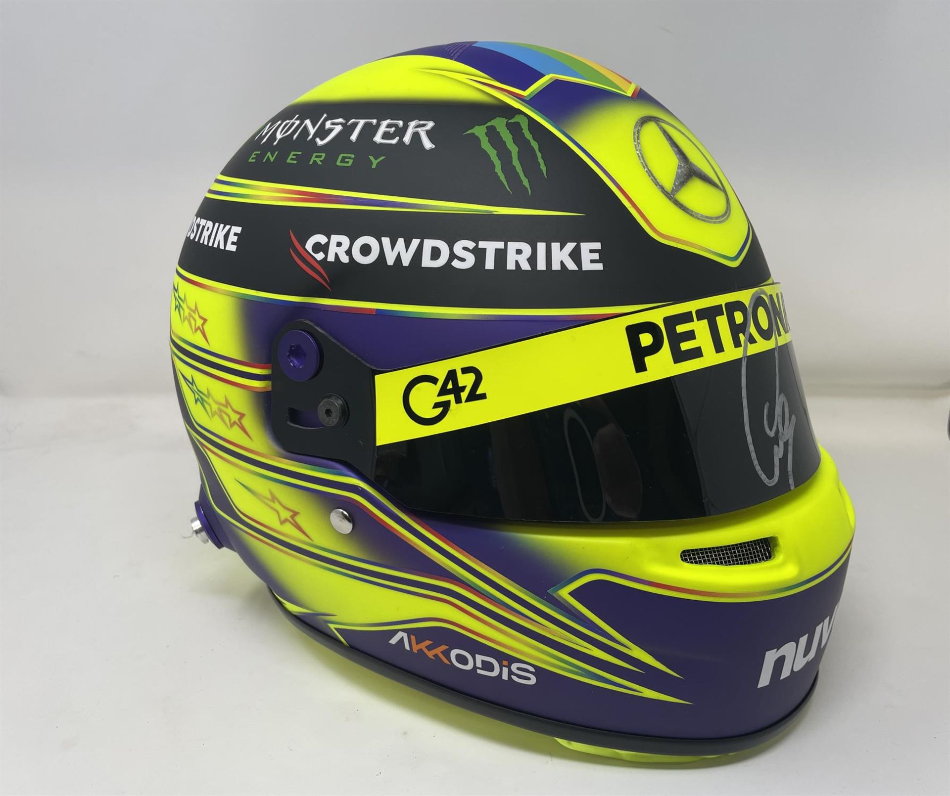 Replica Lewis Hamilton 2023 Helmet with Signature to the Visor - Image 9 of 10