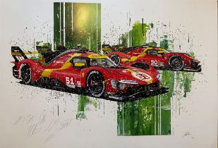 2023 Ferrari 499P Multi-Signed Le Mans-Winning Limited Edition Print