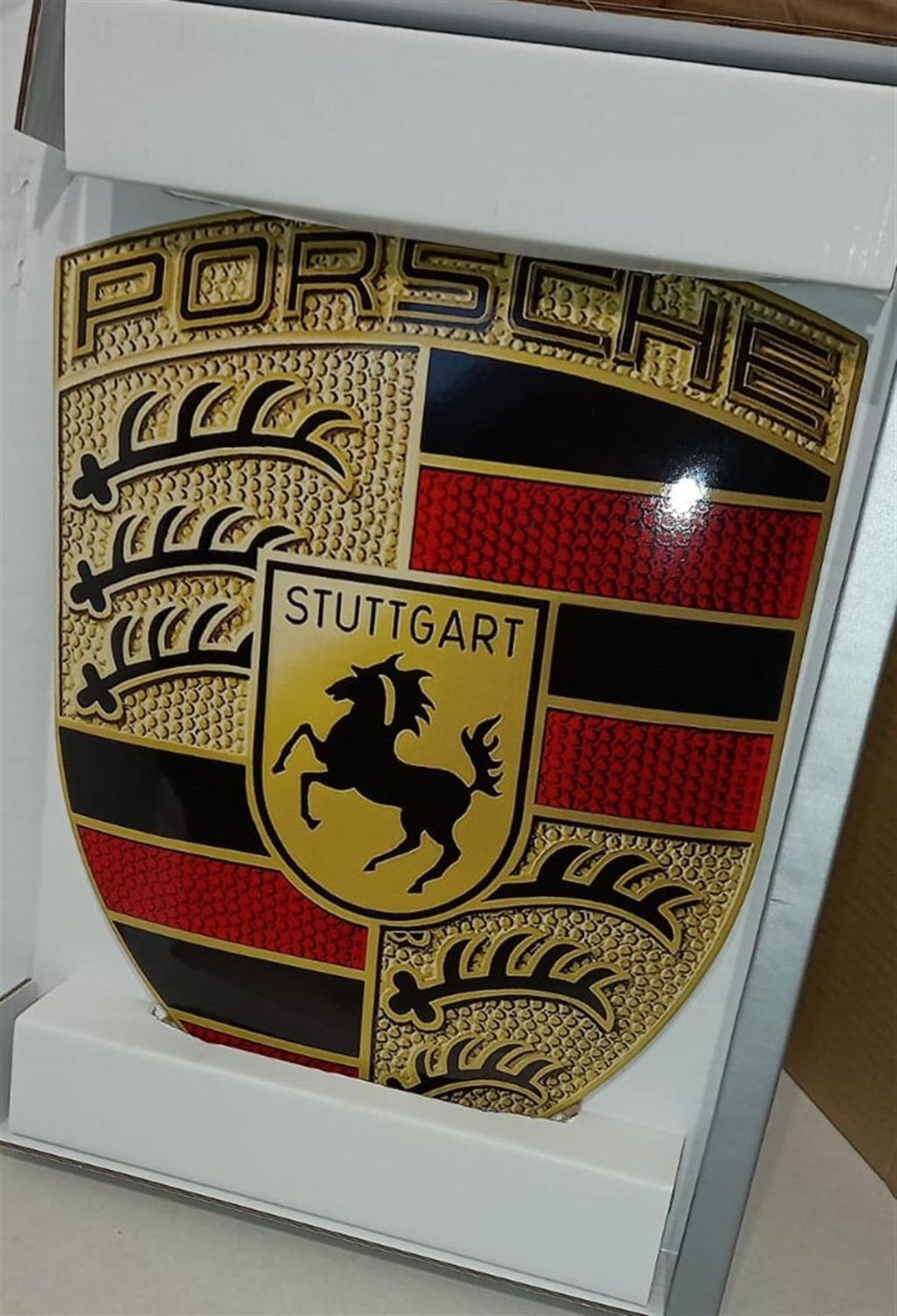 **Regretfully Withdrawn**Genuine Porsche Design Enamel Shield Wall Display - Image 3 of 7