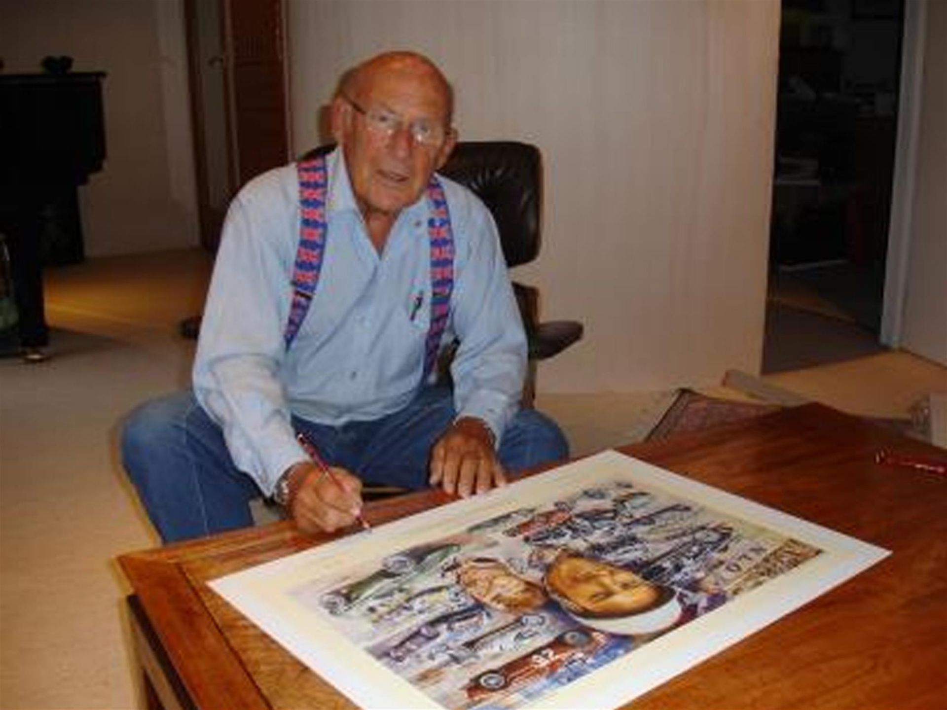 'Still Going Strong at 80' Sir Stirling Moss OBE - signed Original Artwork by Craig Warwick - Image 2 of 2