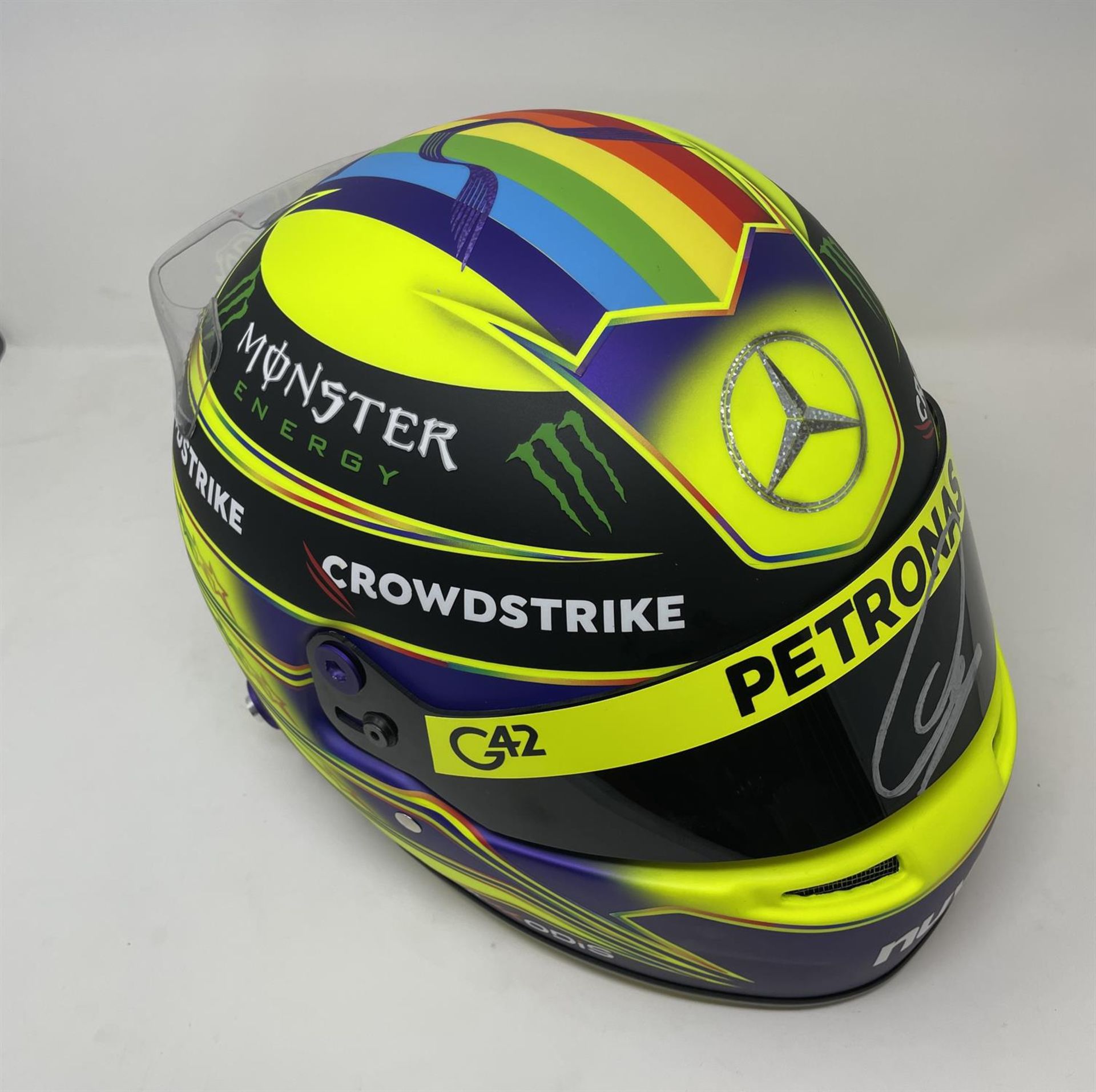 Replica Lewis Hamilton 2023 Helmet with Signature to the Visor - Image 5 of 10