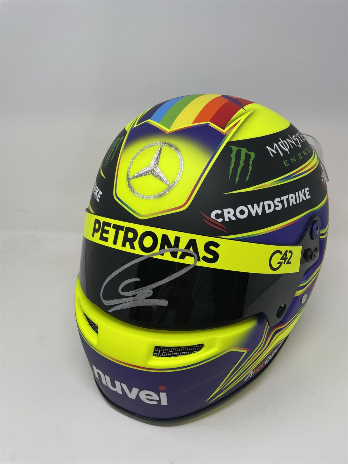Replica Lewis Hamilton 2023 Helmet with Signature to the Visor - Image 3 of 10