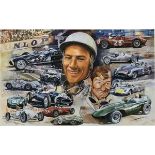 'Still Going Strong at 80' Sir Stirling Moss OBE - signed Original Artwork by Craig Warwick