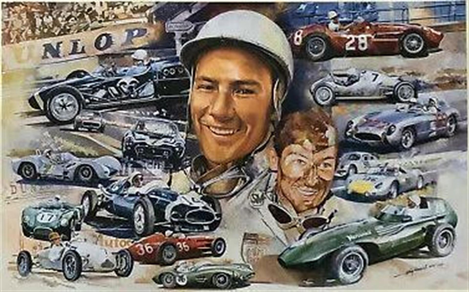'Still Going Strong at 80' Sir Stirling Moss OBE - signed Original Artwork by Craig Warwick