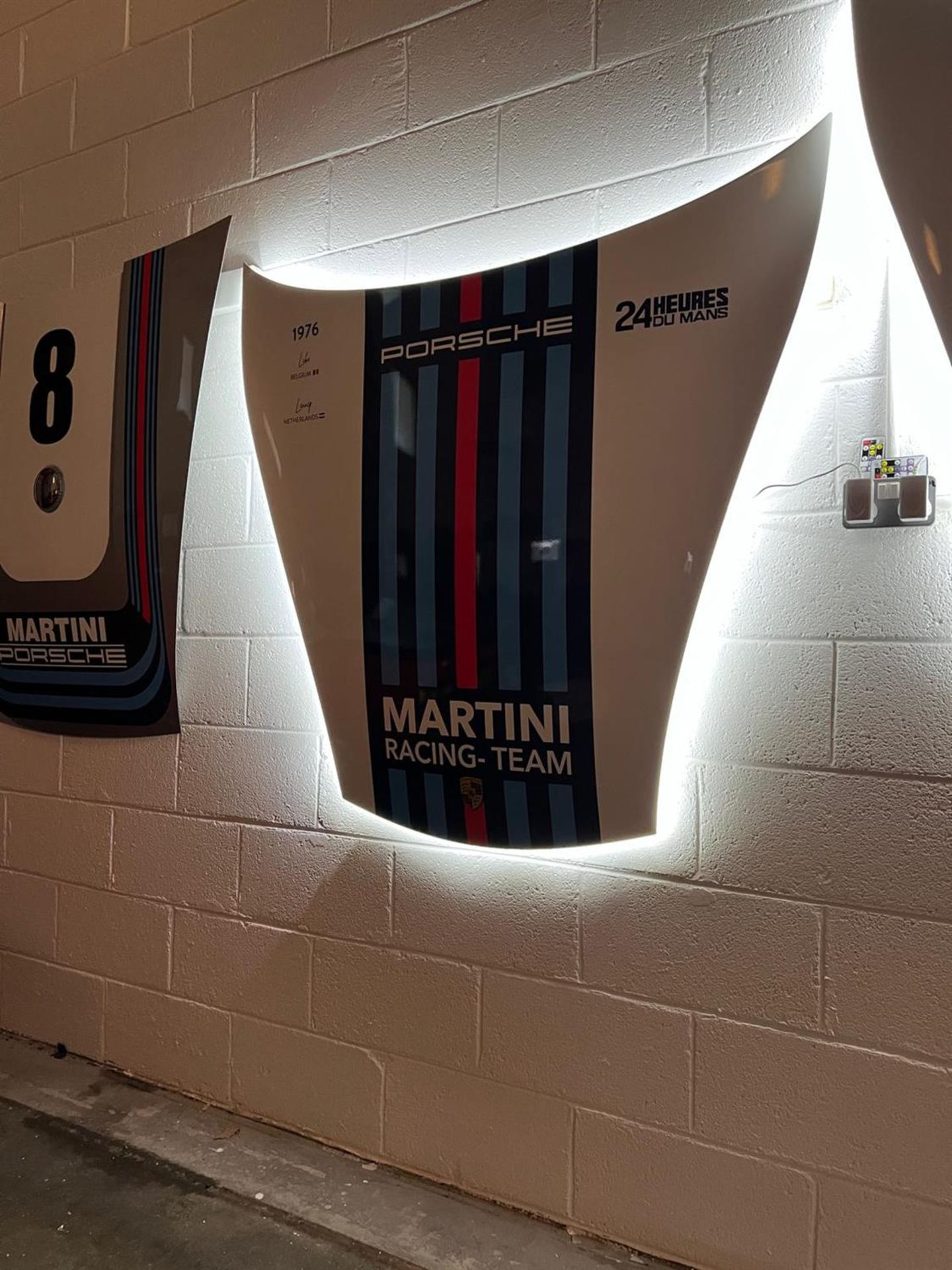 Martini Racing-Liveried Original Porsche 911 Bonnet Backlit Wall Display - Image 2 of 5