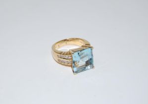 Aquamarine and Diamond Ring