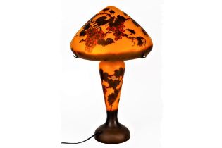 A Superb Art Nouveau French Cameo Glass Illuminated Lamp and Shade
