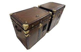 A Pair of Substantial Army and Navy Steamer Trunks