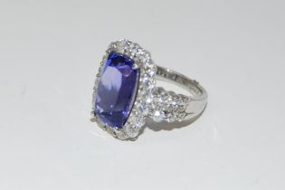 Stunning 7.75ct Tanzanite and Diamond Ring