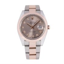 Rolex Datejust 126301 41mm Rose Gold & Steel featuring Diamond Dot Dial 2019 Box and Paper