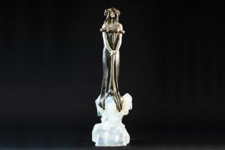 Fée Des Glaces: A Polychrome Metal Figure of an Ice Maiden Cast From Model by Julien Causse