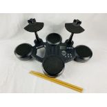 Sheffield electric drum pads with power lead and drumsticks