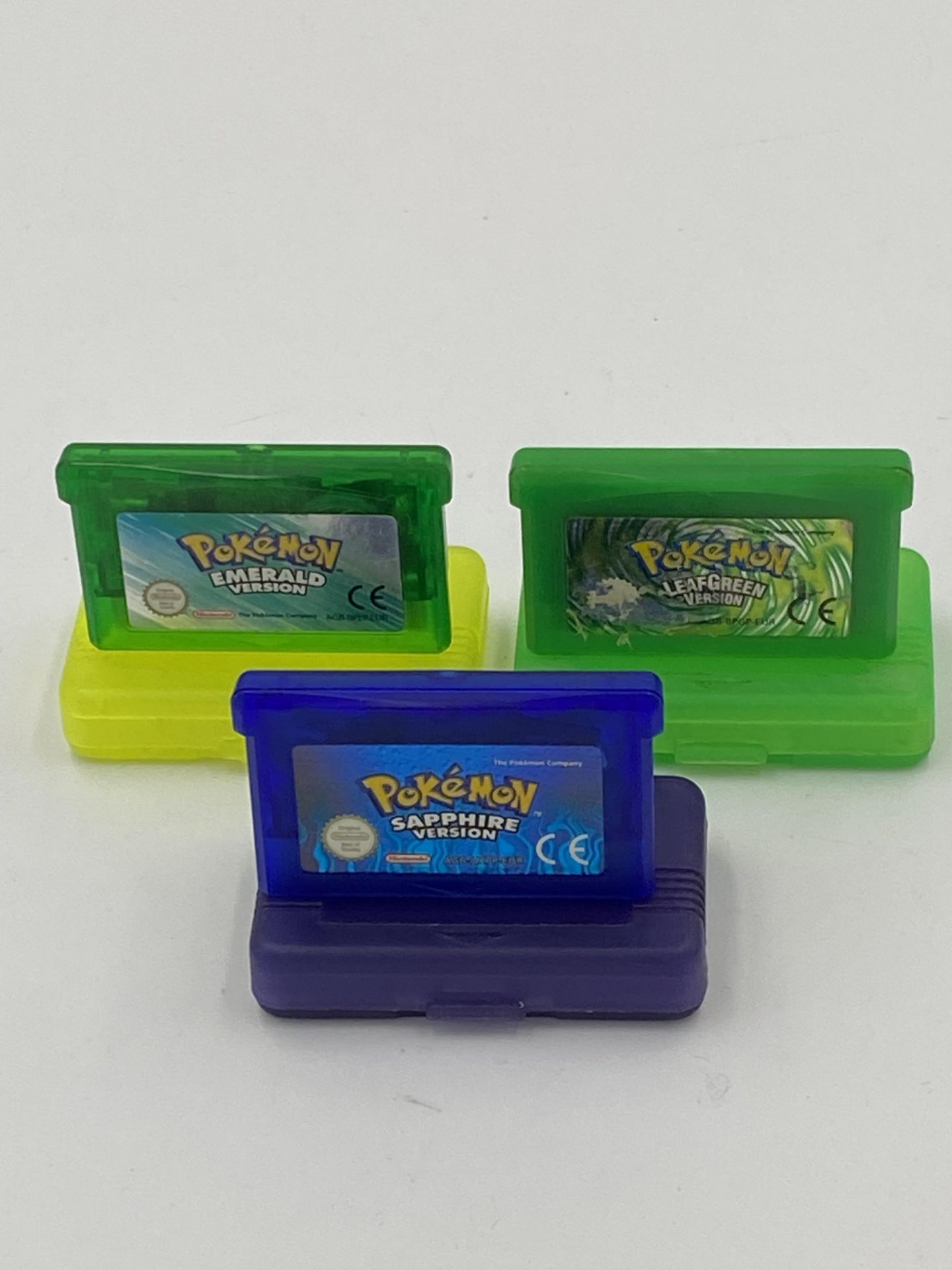 Three Game Boy Advance games, Pokemon Emerald; Pokemon Leafgreen and Pokemon Sapphire