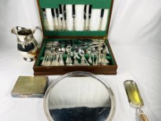 Canteen of silverplate cutlery and other items