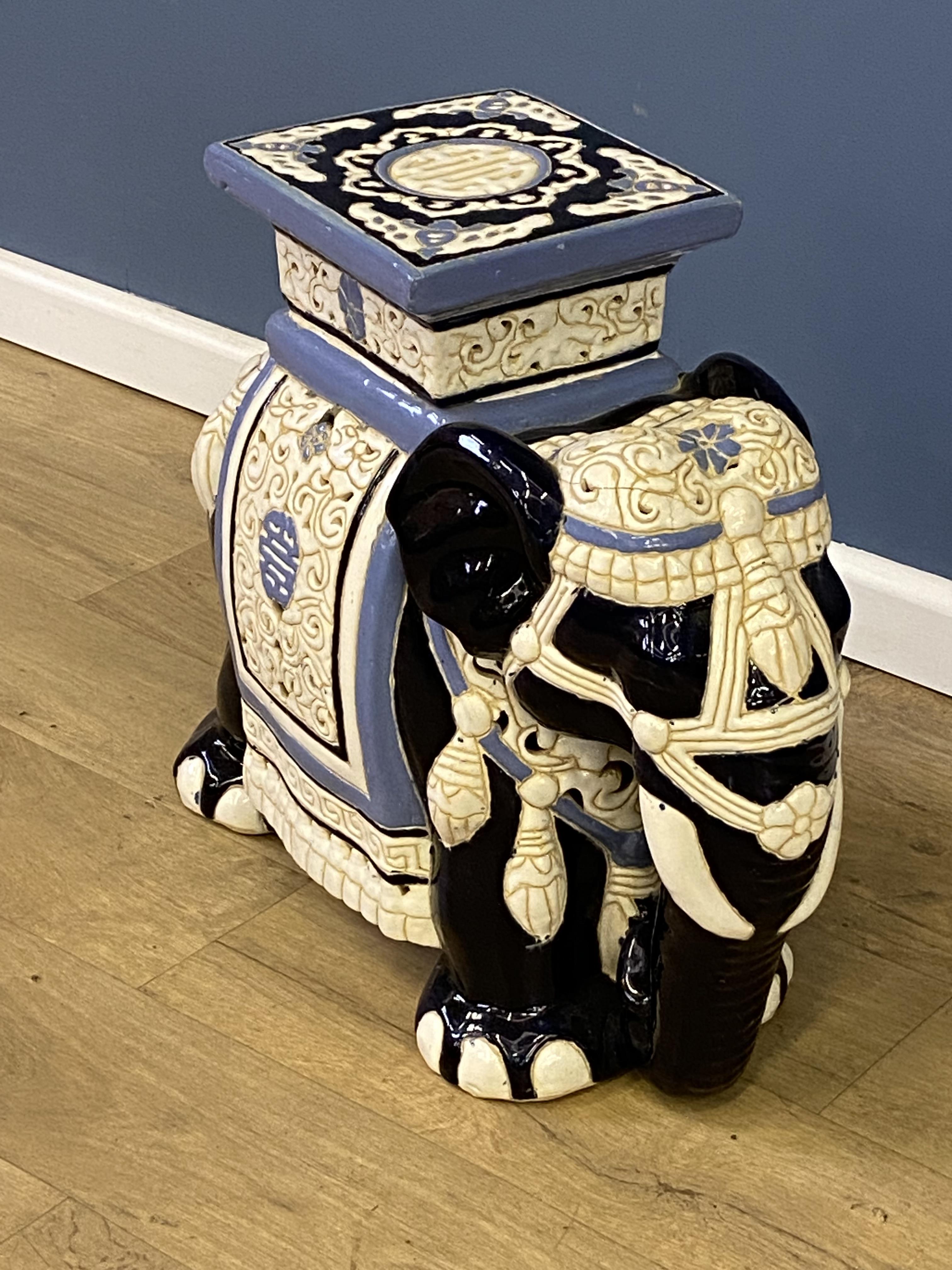 Ceramic elephant stool - Image 3 of 3