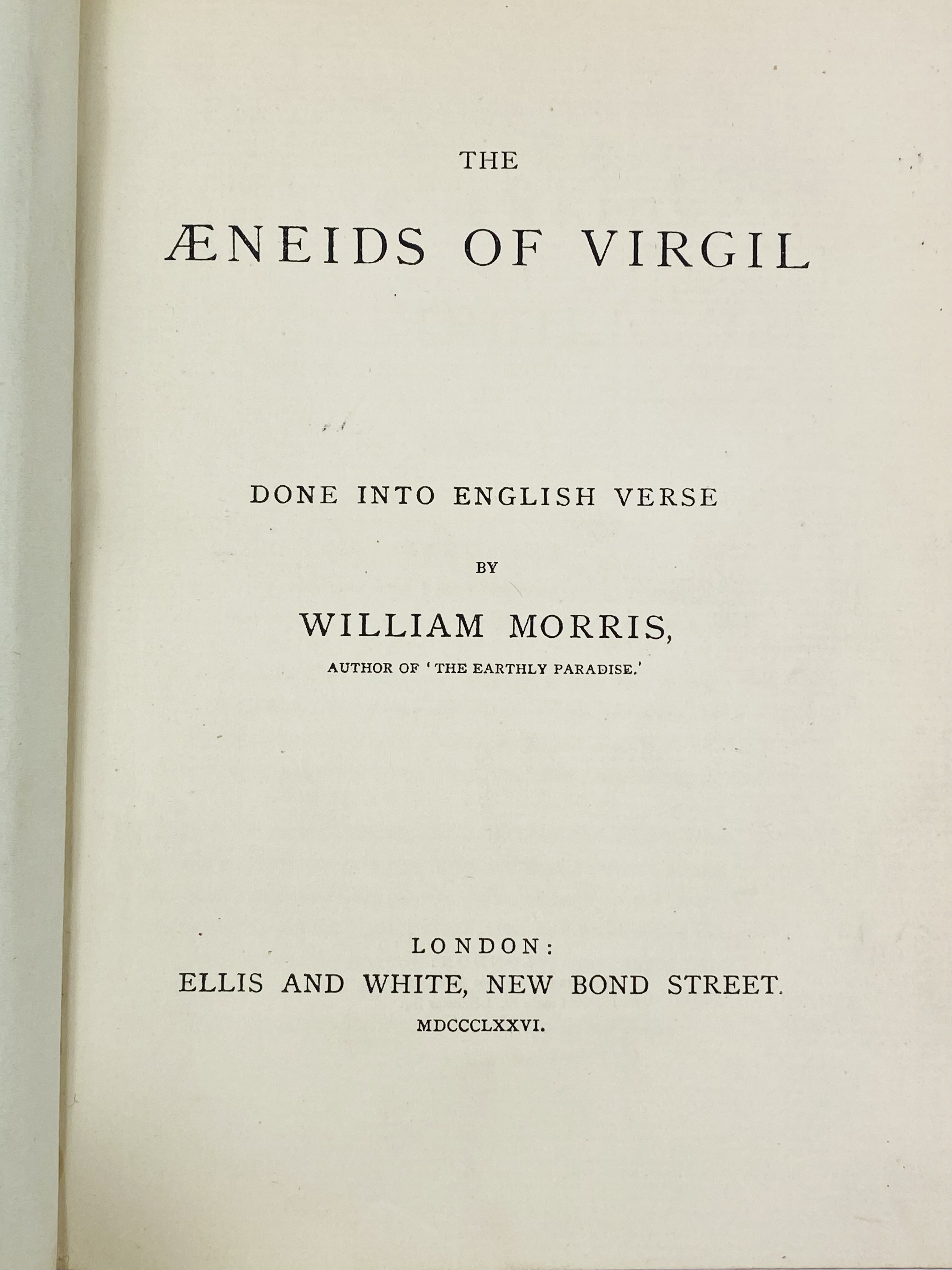 The Iliad of Homer by Edward Earl of Derby, 1865; together with the Aeneid of Virgil, 1876. - Image 2 of 4