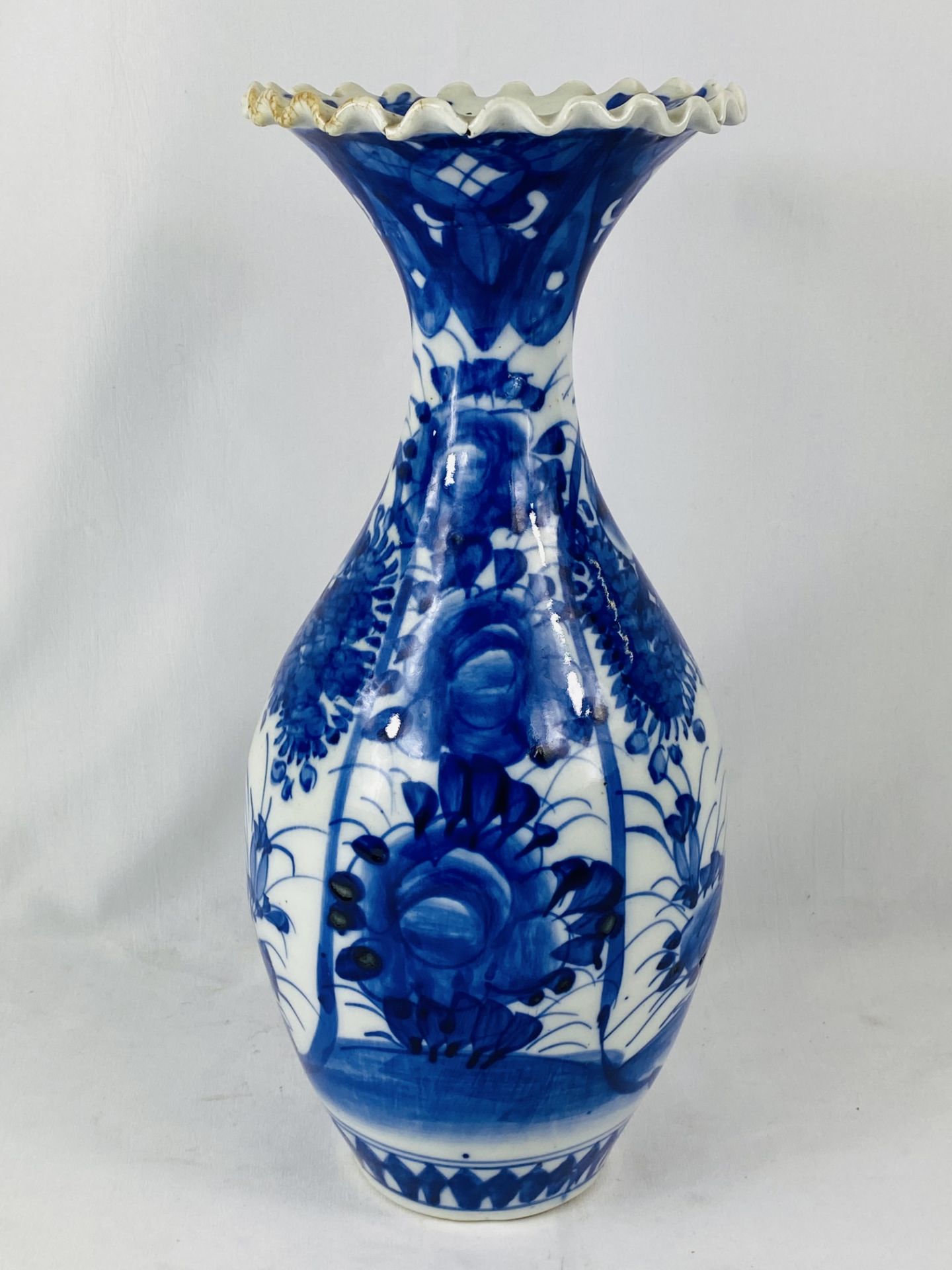 Blue and white ceramic vase - Image 2 of 4
