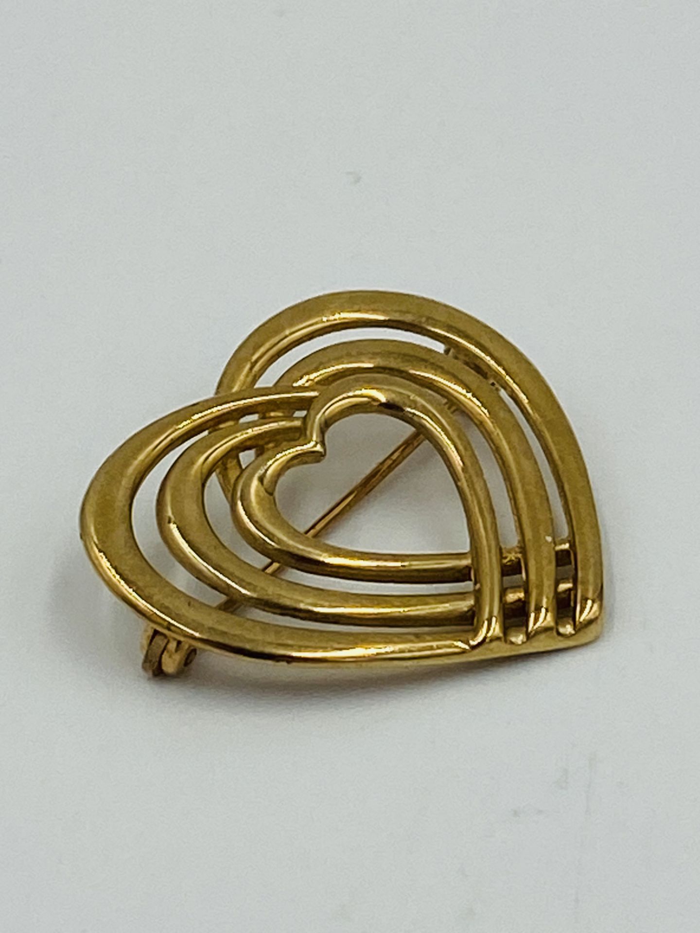 9ct gold heart shaped brooch - Bild 2 aus 4