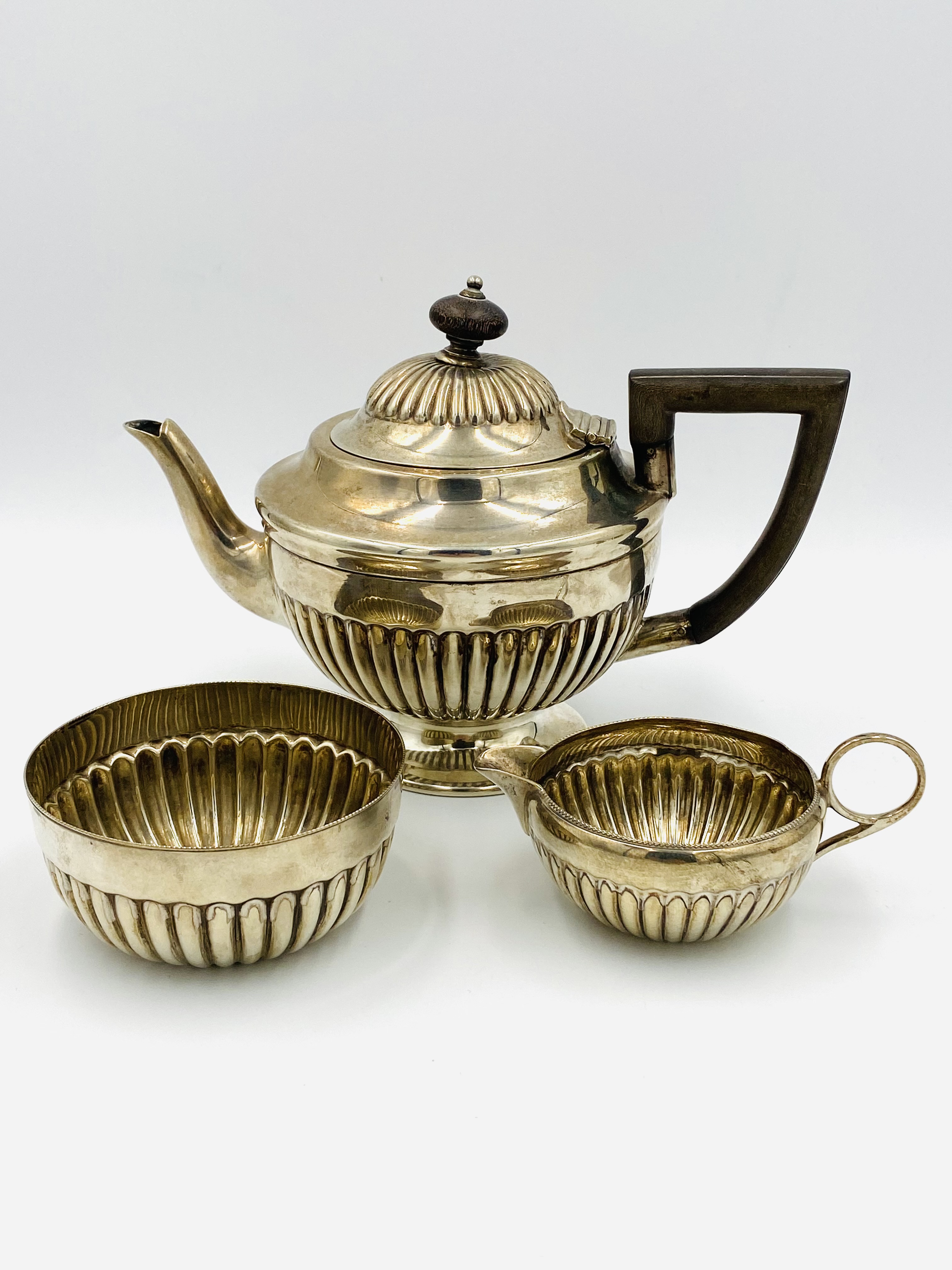 A Mappin & Webb silver batchelor's tea set