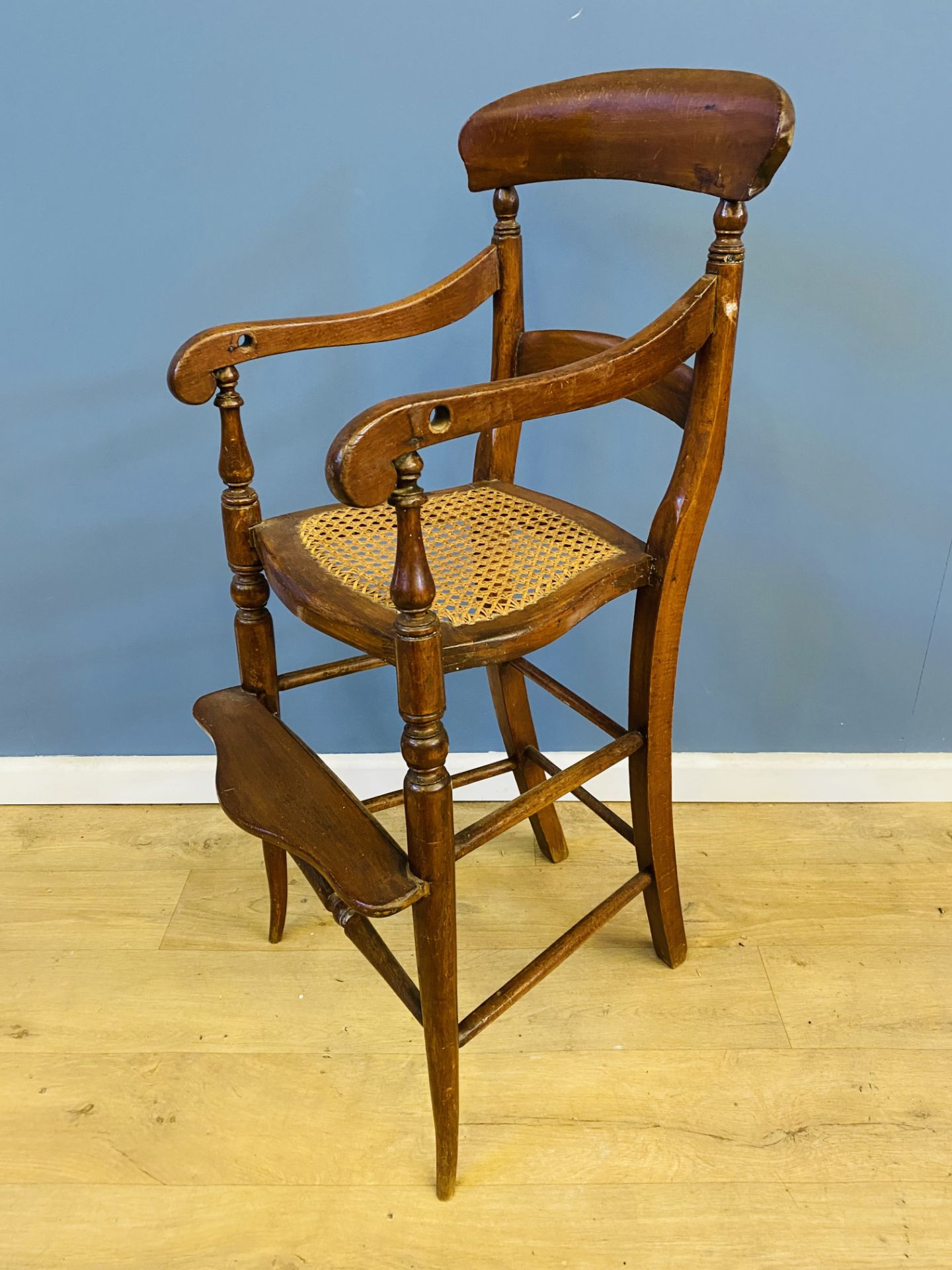 Victorian beech high chair - Image 4 of 6