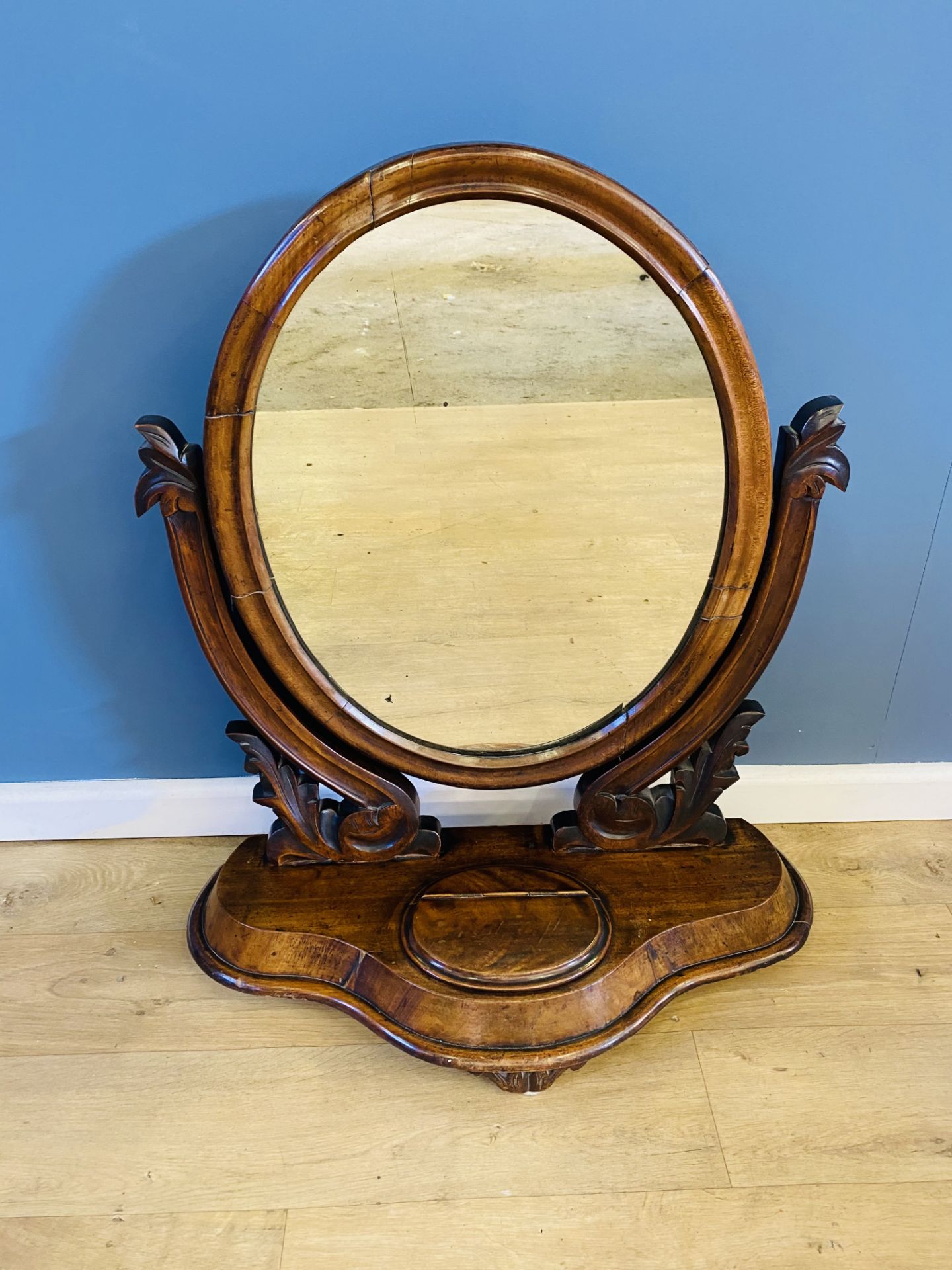 Victorian mahogany toilet mirror