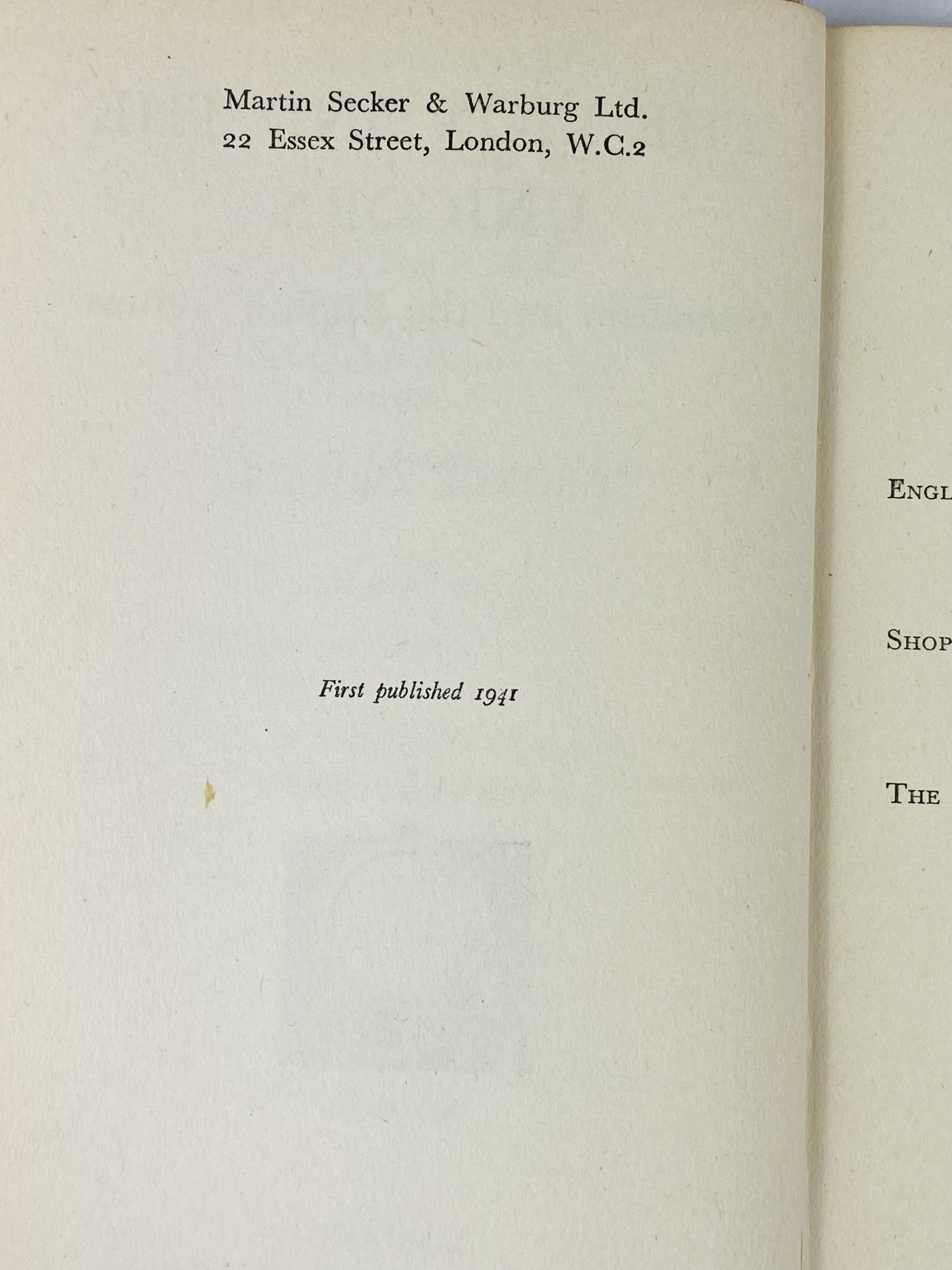 George Orwell, The Lion and the Unicorn, Searchlight Books No. 1, 1st edition - Image 4 of 4