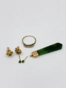 9ct gold ring and other items